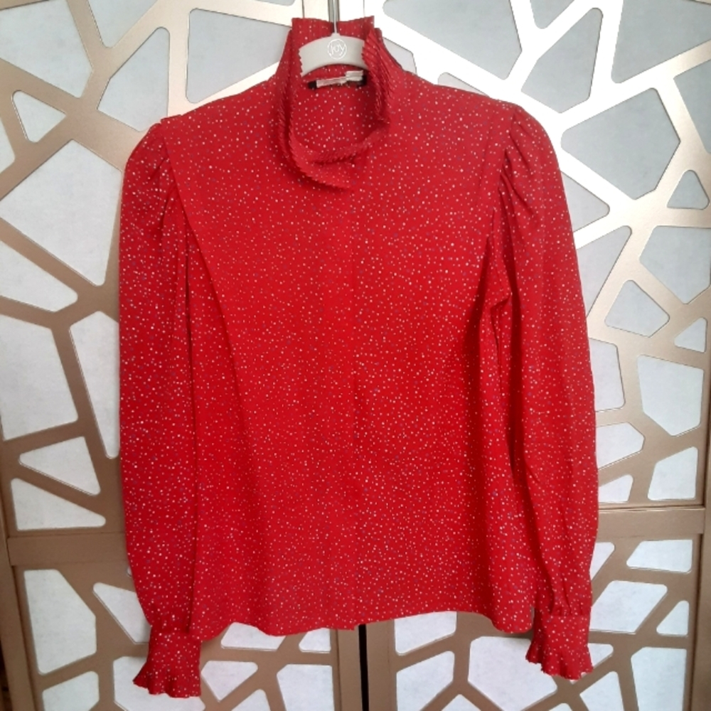 VINTAGE St. Emiliano Crinkle Pleated Blouse